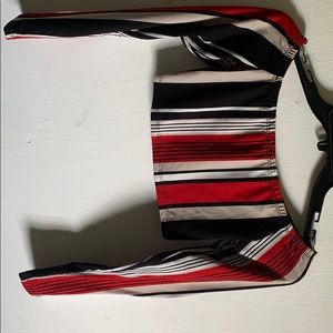 Striped Long Sleeve Crop Top